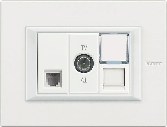 Ổ cắm TV - dây mạng - thoại Axolute HB4803AXS